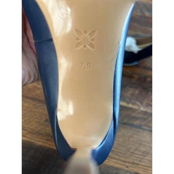 BCBG Generation Womens 7.5M Blue Leather Studded Pointed Toe Stilettos - Picture 8 of 8